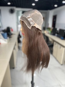 Parrucca in <span class=keywords><strong>Capelli</strong></span> Umani Completamente Annodata a Mano, Base Morbida Antiscivolo in Silicone Senza Colla # Parrucca Medica Liscia a 4 Colori <span class=keywords><strong>per</strong></span> Pazienti Affette da Alopecia Donna - Product Image 3