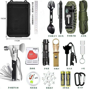 Emergency Survival Kit Stainless Steel Multi Functional Compact Outdoor Wilderness Tools Portable Car SOS Supplies 20x11.7x6.9cm - Product Image 5
