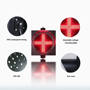 Semáforo de Tráfico de 300 mm (12 Pulgadas), IP65, Plástico PC, Señal de Tráfico con Cruz Roja - Product Image 4