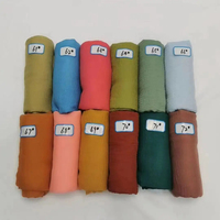 YOMO Vente à Chaud Stock 105 Couleurs Châle Écharpe Jersey Uni Plissé Coton Hijab Femme Musulmane Voile Écharpe Femmes Hijab