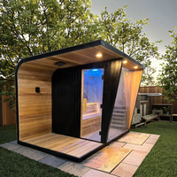 Sauna et douche combinés électriques en bois massif, à assembler soi-même, pour une utilisation à domicile, dans le jardin et au parc