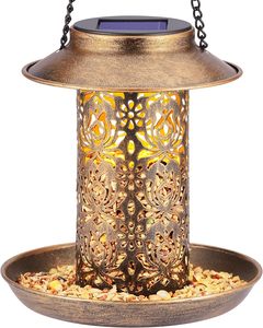 Wholesale Rated Solar Bird Feeder Hanging Ornament Garden Decor Hot Sale Creative IP65 Hollow Iron Lantern <b>LED</b> <b>Light</b> <b>Light</b> - Product Image 3