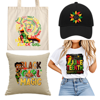 Transferts DTF Juneteenth en gros prêts à poser, autocollants thermocollants pour fans de sport américains, lavables pour T-shirts homme