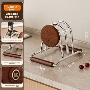 Étagère de rangement multifonctionnelle <span class=keywords><strong>vintage</strong></span> en métal à double niveau, de type rond, pour planche à découper et égouttoir, pour comptoir de <span class=keywords><strong>cuisine</strong></span> - Product Image 6