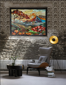 El paisaje al amanecer arte mosaico Mural por mosaicos de vidrio - Product Image 3