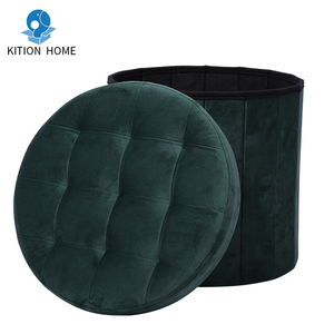2020 Home Furniture Luxury Round Tufted Ottoman Chair <strong>Storage</strong> <strong>Pouf</strong> Ottoman <strong>with</strong> <strong>Storage</strong> for Clothing - Product Image 2