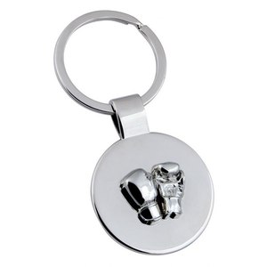 Porte-clés gants de boxe, pendentif rond décoratif en métal, accessoire sportif - Product Image 1