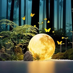 Lampe solaire extérieure étanche Led créative grande sphère en forme de lune 80 cm <span class=keywords><strong>Kula</strong></span> Ogrodowa Garden Moon Light Luna Luz - Product Image 3