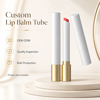 Tube de baume à lèvres, rouge à lèvres et brillant à lèvres vide, personnalisable, en or blanc, avec marquage à chaud, pour emballage cosmétique de marque privée