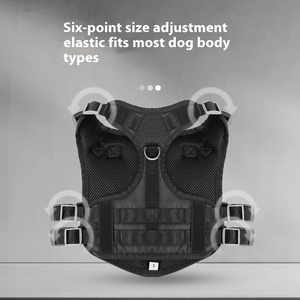 Yeni katı desen yastıklı köpek göğü<span class=keywords><strong>s</strong></span> geri yelek düğmesi kapatma Oxford bez malzeme büyük köpekler Pet taktik tasma stok toptan - Product Image 5