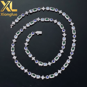 New 6mm <b>Iced</b> <b>Out</b> Star <b>Chain</b> Bangles Colorful Geometric Zircon Claw Setting Unisex Hip Hop Fine Jewelry - Product Image 3