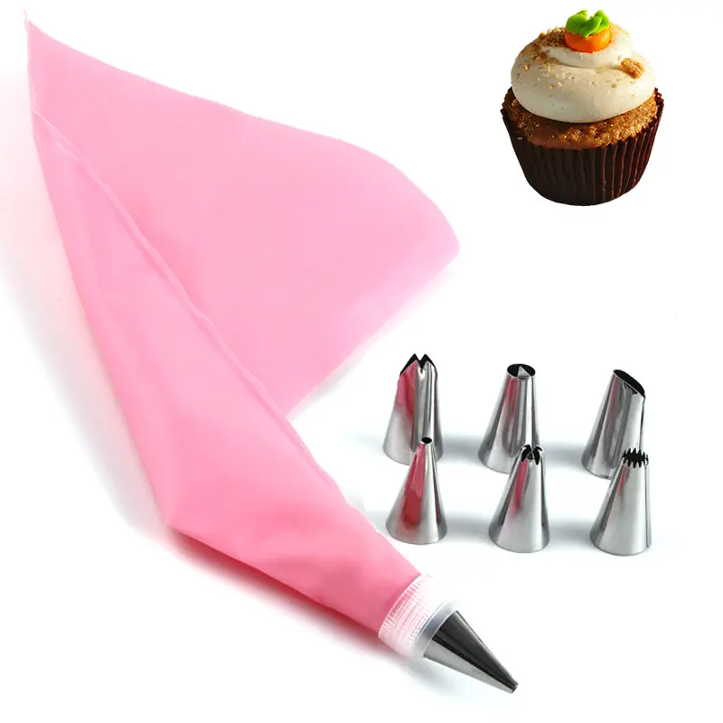 professional TPU pink kitchen diy baking disposable pastry tips icing piping bags set