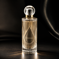 Flacon de parfum cylindrique en verre artistique unique avec boîte, 150 ml, pour parfum féminin, avec col serti, bouchon en verre FEA 15
