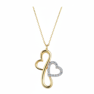 14K Solid <b>Gold</b> Art Deign Heart Charm Trend <b>Necklace</b> Fine Jewellery for Women Made in Turkey - Product Image 2