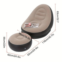 Canapé gonflable moderne et tendance avec coussin de siège pour salon, salle de jeux, bureau, balcon, extérieur, voyage, camping