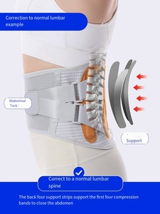 Mejor venta antideslizante cintura soporte Lumbar espalda Brace para hombres mujeres médico Lumbar soporte cinturón 6 estancias transpirable - Product Image 4