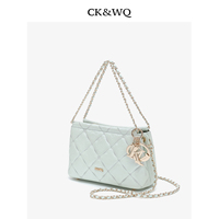 Sac à main de luxe discret 2026 SS, couleur menthe claire, matelassé losanges, avec logo métallique, chaîne en cuir, sac bandoulière pour femme, vente en gros