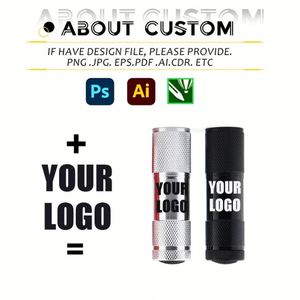 Customized Logo Purple <b>LED</b> Flashlight Mini 9 Pocket UV with Hanging <b>Rope</b> - Product Image 2