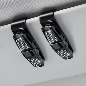 Cool Car Sun Visor Glasses Bracket Bill Clip Car Accessories Interior For Women Car Rhinestone Glasses Holder