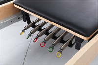 Cama de Pilates Reformer de Madera de Arce con Media Torre, Equipo de Gimnasio, Cama de Pilates Reformer de Madera de Arce con Media Torre