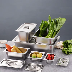 Top vente 1/1 1/2 1/3 1/4 1/6 1/9 en acier inoxydable gn pan gastronorm conteneur avec couvercle buffet gastronorm pan pour hôtel restaurant - Product Image 1