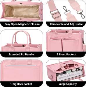 Bolsa de Mano de Estilo Moderno con Muestra Gratis, Bolsa de Compras de Lona de Color Orgánico con Bolsillo Exterior - Product Image 4