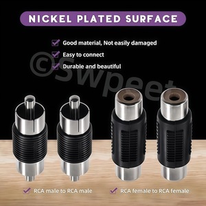 อะแดปเตอร์ต่อ RCA ชาย-ชาย และหญิง-หญิง ยี่ห้อ YUYANG สีดำ ขนาดกะทัดรัด สำหรับเชื่อมต่อเสียงและวิดีโอ - Product Image 3