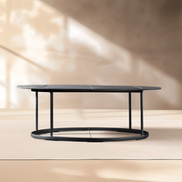 Table basse d'extérieur moderne en aluminium, ronde, pour patio, jardin, balcon, table d'appoint, résistante aux intempéries, imperméable, meubles compacts