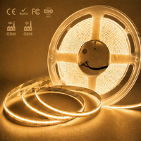 Bande lumineuse LED COB sans points Aikeou CRI 90+ 480 LED/m 320 LED/m 12V 24V Ruban linéaire flexible pour éclairage architectural d'hôtel
