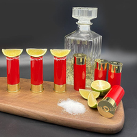 Mini verres à liqueur en plastique de 40 ml, noirs, en forme de cartouche de fusil, pour bar, fête, mariage