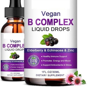 Compléments alimentaires à base de plantes, gouttes liquides pour adultes, complexe de vitamines B, produit de beauté avec B3+<span class=keywords><strong>B12</strong></span>+<span class=keywords><strong>B6</strong></span>+<span class=keywords><strong>B1</strong></span>, pour femmes enceintes exclues - Product Image 1