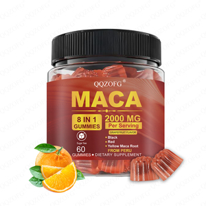 Ventas calientes OEM Maca Gummies Red,<span class=keywords><strong>Yellow</strong></span>, Black Maca Todo en uno para potenciador de energía y rendimiento para mujeres y hombres 60 masticables - Product Image 1