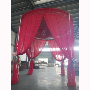 Telescopic <b>backdrop</b> <b>stand</b> round pipe and drape system for event decoration - Product Image 3