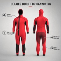 Combinaison de plongée en néoprène écologique à capuche pour homme avec fermeture éclair sur le devant 5,0 mm Premium pour le canyoning et les sports nautiques