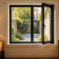 Fenêtre à battant en aluminium, grande vitre, ouverture vers l'extérieur pour balcon, toit, terrasse, cour, pont
