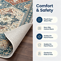 ChamXue Vintage Oriental Runner Rug Washable Faux Wool Hallway Carpet Resistant Decorative Long Rug Entryway Kitchen Bedroom