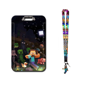 Porte-cartes de bus mignon de style Instagram avec cordon de cou, porte-clés pour carte repas étudiant, <span class=keywords><strong>Minecraft</strong></span> - Product Image 3