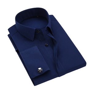 Camicie Eleganti da Uomo di Alta Qualità in Fibra di Bambù a Tinta Unita con <span class=keywords><strong>Polsini</strong></span> <span class=keywords><strong>Doppi</strong></span> e Gemelli, a Maniche Lunghe - Product Image 3