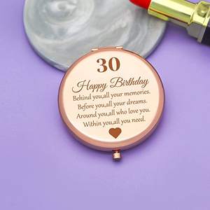 Gül altın büyüteç kompakt ayna katlanır Mini cep çift taraflı seyahat makyaj aynası çanta cep ve seyahat için mükemmel - Product Image 4