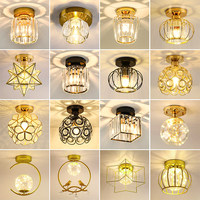Plafonnier moderne de luxe en cristal, petite lampe suspendue LED pour couloir, allée, entrée, balcon, vestiaire