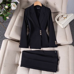 Abito da <span class=keywords><strong>donna</strong></span> grigio scuro per 2025 primaverile abbigliamento da lavoro Senior professionale nuovo Manager abito da lavoro formale Blazer professionale - Product Image 5