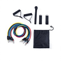Kit d'entraînement multifonctionnel 11 pièces pour la maison avec corde de résistance TPE transfrontalière pour enfants, barre de traction, yoga et fitness