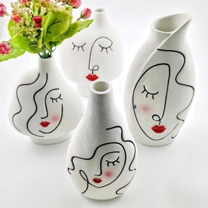 <span class=keywords><strong>Vase</strong></span> d'art nordique personnalisé en usine décoration en céramique créative <span class=keywords><strong>vase</strong></span> de visage moderne <span class=keywords><strong>vase</strong></span> de table en céramique de <span class=keywords><strong>porcelaine</strong></span> moderne - Product Image 1