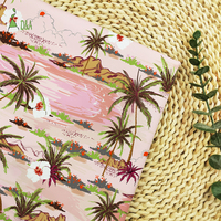 Impression d'océan d'été floral tropical 100% tissu de coton de popeline imprimé tissé en ligne pour la chemise, vêtements