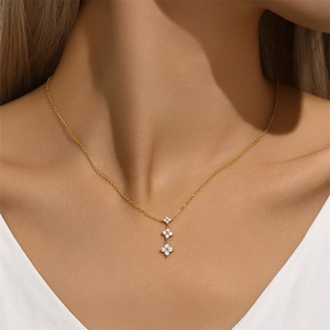 Collar de Perlas y Circonitas de la Serie de Moda Geometría S925 - Product Image 6