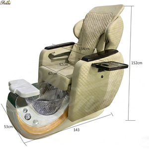 Sillón de Pedicura Moderno de Diseño Individual/Doble, Color Beige, Fibra de Vidrio, Purjet Cleo, con Masaje de Espalda, Venta al por Mayor - Product Image 6