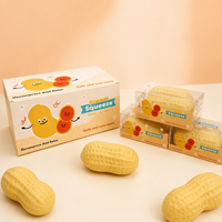 Jouet Squishy Géant en Forme d'Arachide, Réaliste, Doux, en TPR Non Toxique, Anti-Stress, Jouet Sensoriel pour Enfants de 5 à 7 Ans, Idéal pour les Fêtes