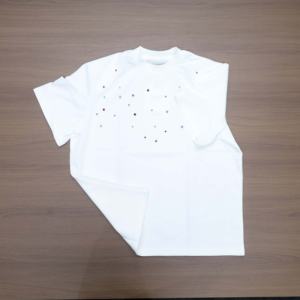 T-shirts pour hommes personnalisés en coton 100% 280g, tricotés, imprimés avec des strass, style streetwear, motif lettres - Product Image 6