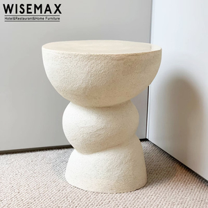 WISEMAX moderno <span class=keywords><strong>Exterior</strong></span> redondo pequeño hormigón <span class=keywords><strong>mesa</strong></span> de centro sala de estar cemento taburete <span class=keywords><strong>lateral</strong></span> para balcón Patio al aire libre <span class=keywords><strong>mesa</strong></span> de té - Product Image 6