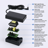 Alimentation à découpage LED 12V 2A 24W, adaptateur secteur AC/DC avec refroidissement actif pour ordinateur portable, station de travail et mobile
